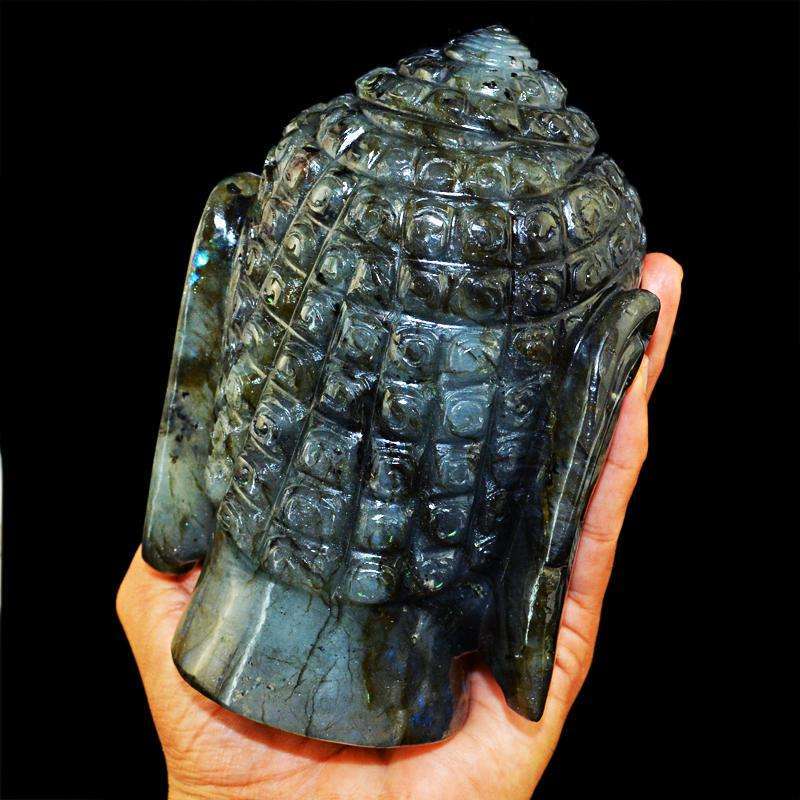 gemsmore:SOLD OUT :  Amazing Flash Labradorite Lord Buddha Head