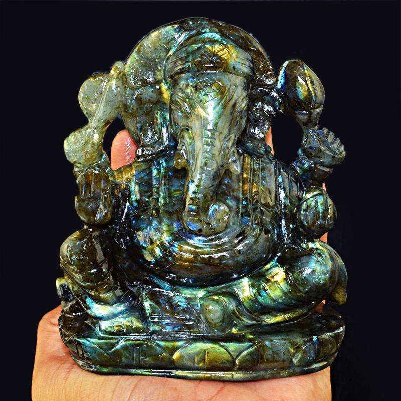 gemsmore:SOLD OUT : Amazing Flash Labradorite Lord Ganesha