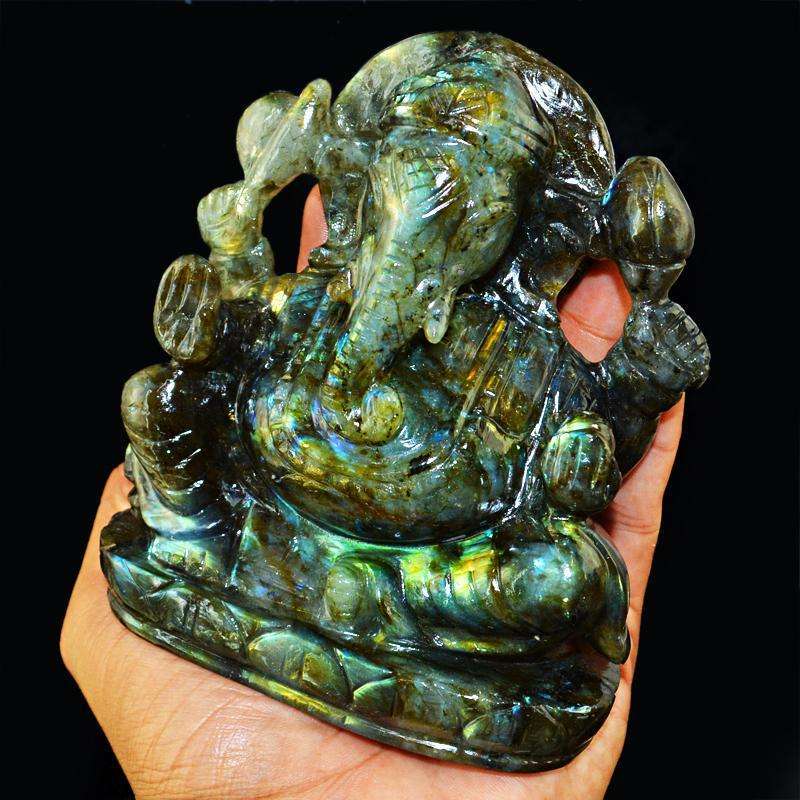 gemsmore:SOLD OUT : Amazing Flash Labradorite Lord Ganesha