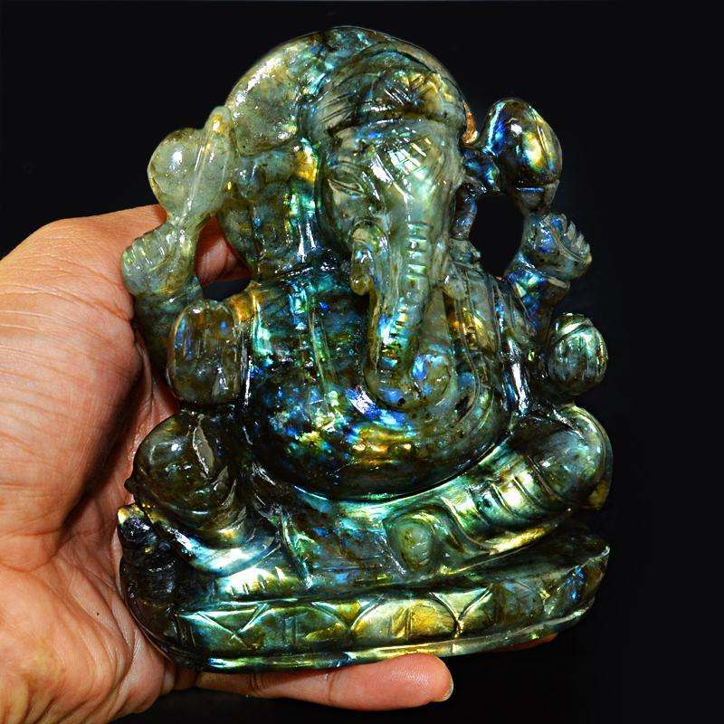 gemsmore:SOLD OUT : Amazing Flash Labradorite Lord Ganesha