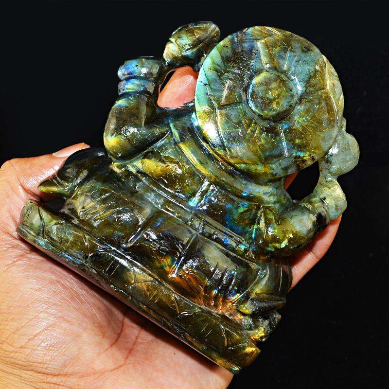 gemsmore:SOLD OUT : Amazing Flash Labradorite Lord Ganesha