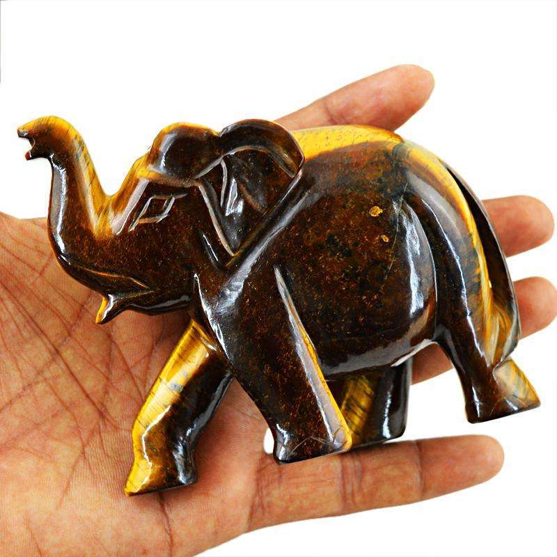 gemsmore:SOLD OUT :  Amazing Golden Tiger Eye Elephant