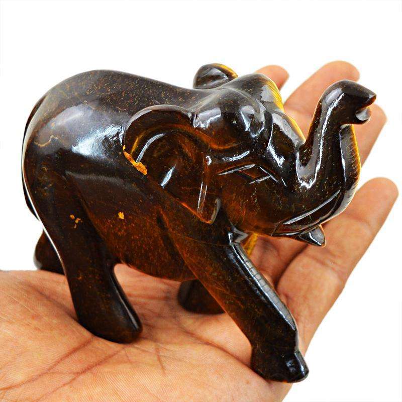 gemsmore:SOLD OUT :  Amazing Golden Tiger Eye Elephant