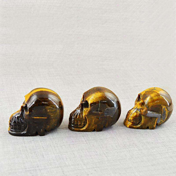 gemsmore:SOLD OUT : Amazing Golden Tiger Eye Gemstone Skull Lot