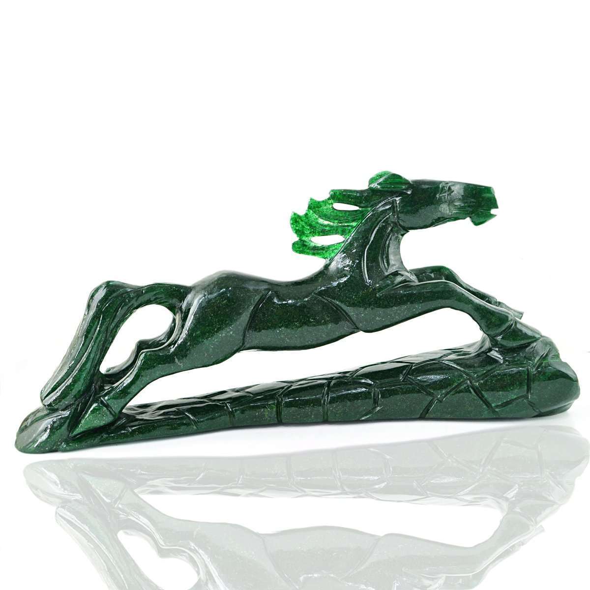 gemsmore:SOLD OUT : Amazing Green Jade Horse Statue