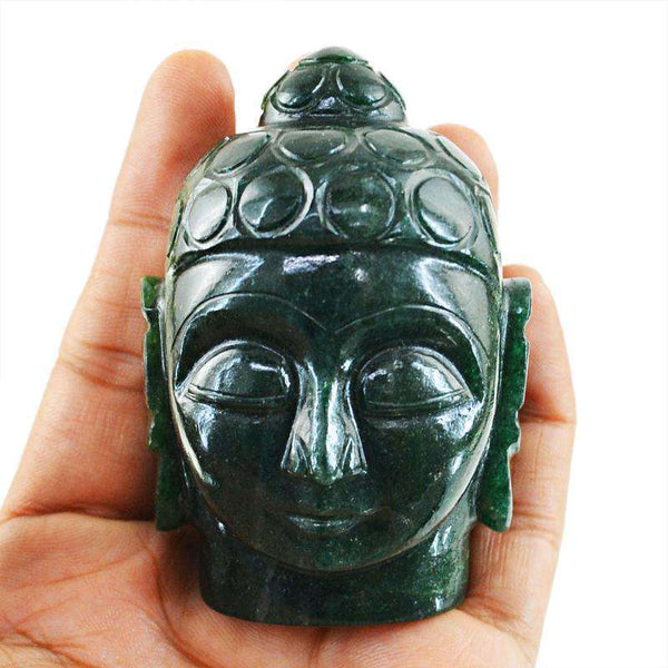 gemsmore:SOLD OUT :  Amazing Green Jade Lord Buddha Head