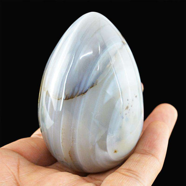 gemsmore:SOLD OUT :  Amazing Natural White Agate Healing Egg