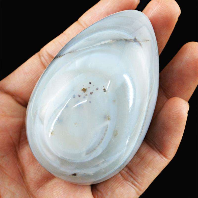 gemsmore:SOLD OUT :  Amazing Natural White Agate Healing Egg