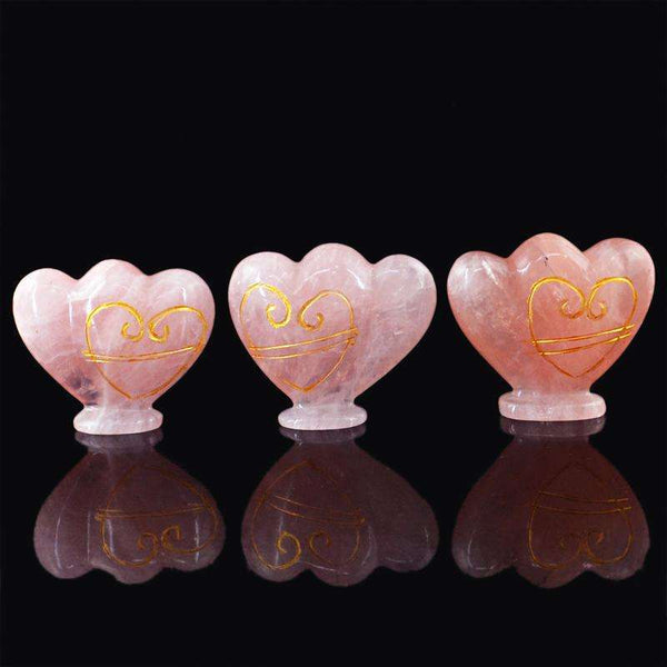 gemsmore:SOLD OUT : Amazing Rose Quartz Double Heart Lot