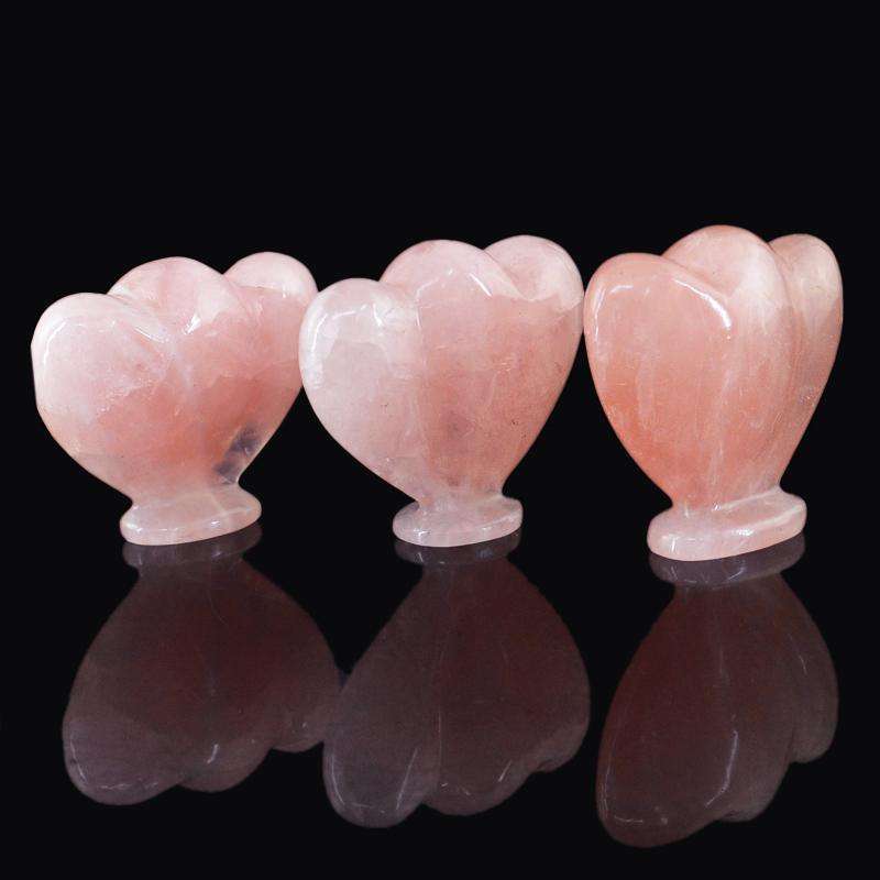gemsmore:SOLD OUT : Amazing Rose Quartz Double Heart Lot