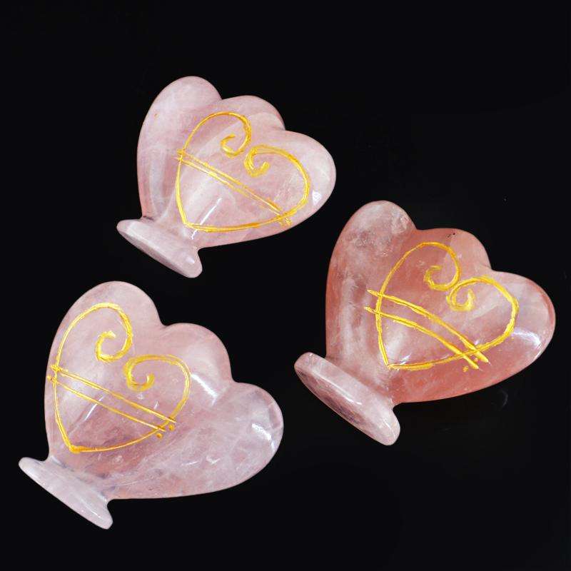 gemsmore:SOLD OUT : Amazing Rose Quartz Double Heart Lot