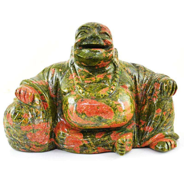 gemsmore:SOLD OUT : Blood Green Unakite Laughing Buddha (Happy Man)