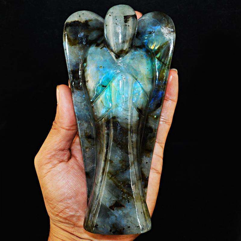 gemsmore:SOLD OUT : Blue Flash Labradorite Healing Crystal Angel