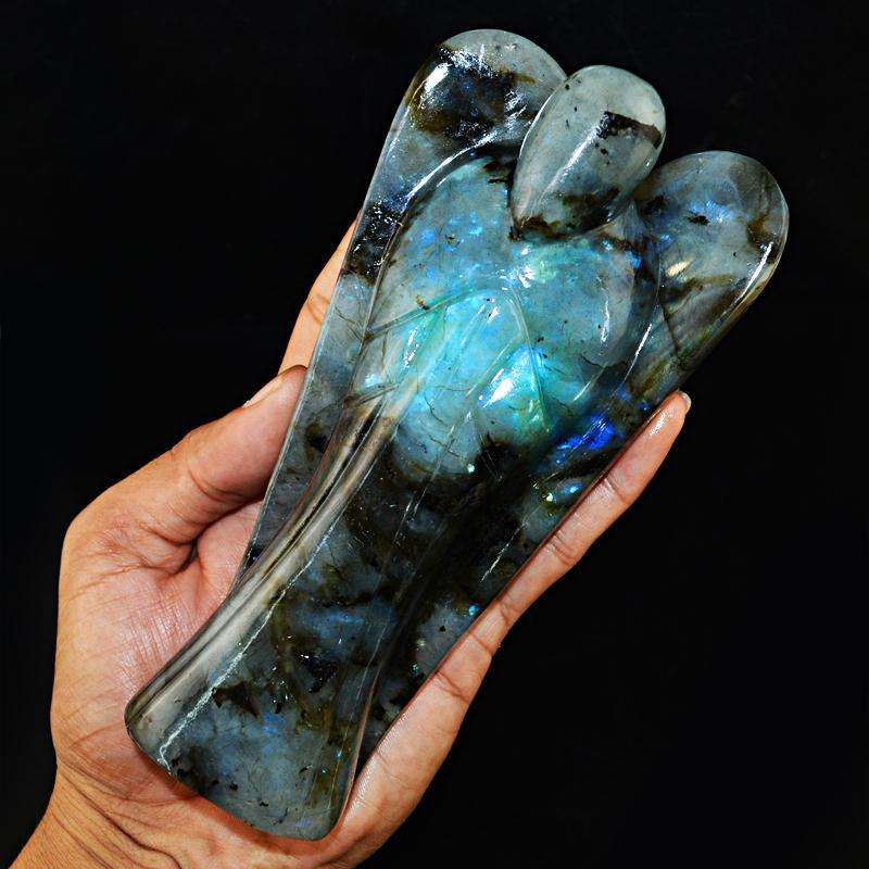 gemsmore:SOLD OUT : Blue Flash Labradorite Healing Crystal Angel