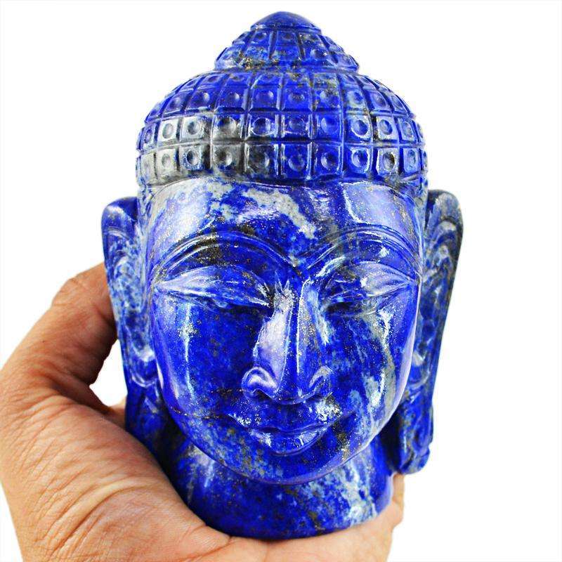 gemsmore:SOLD OUT : Blue Lapis Lazuli Lord Buddha Head Idol