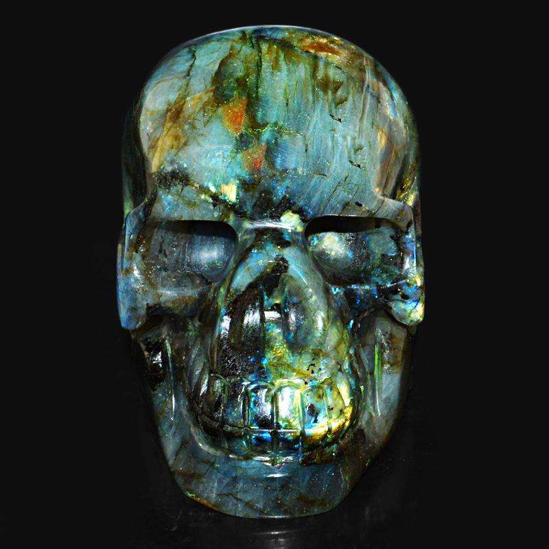 gemsmore:SOLD OUT : Exclusive Amazing Flash Labradorite Gemstone Skull