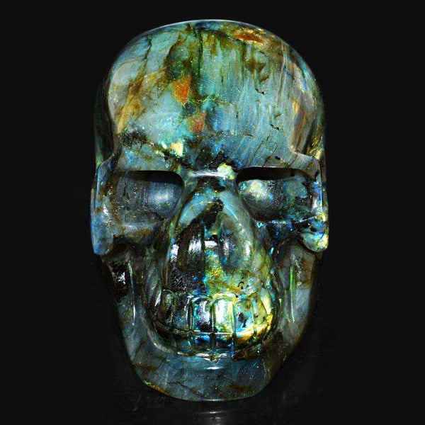 gemsmore:SOLD OUT : Exclusive Amazing Flash Labradorite Gemstone Skull