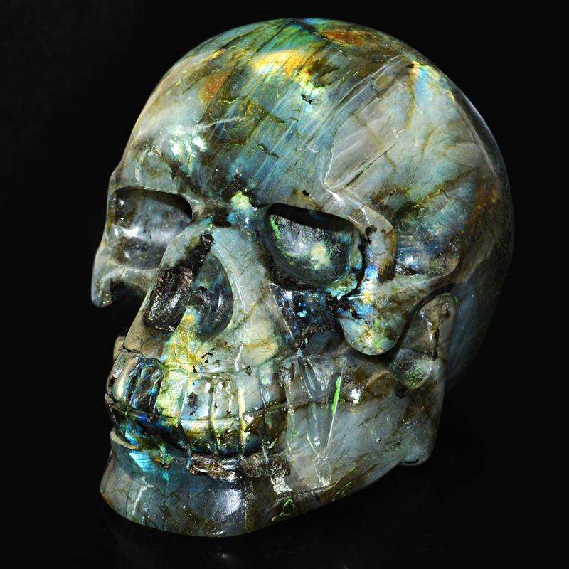 gemsmore:SOLD OUT : Exclusive Amazing Flash Labradorite Gemstone Skull