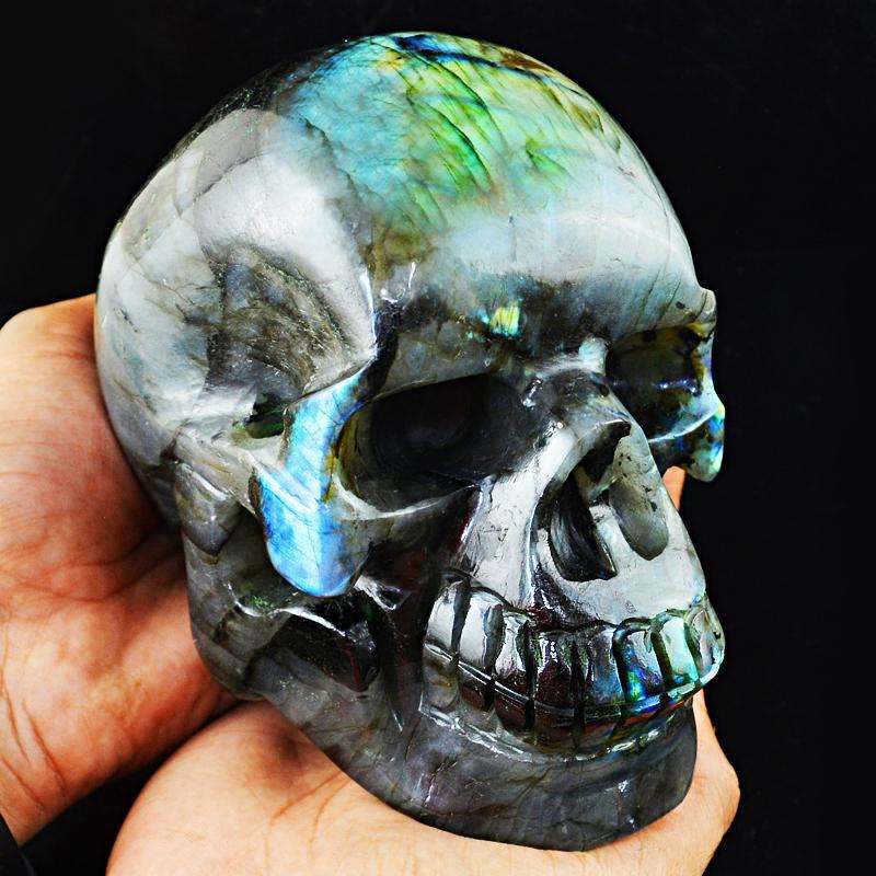gemsmore:SOLD OUT : Exclusive Amazing Flash Labradorite Gemstone Skull