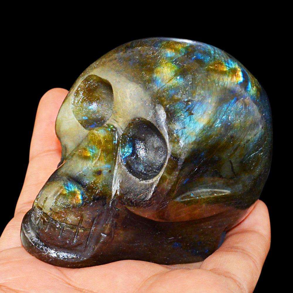 gemsmore:SOLD OUT : Exclusive Amazing Flash Labradorite Human Skull