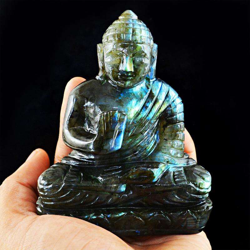 gemsmore:SOLD OUT :  Exclusive Amazing Flash Labradorite Lord Buddha Idol