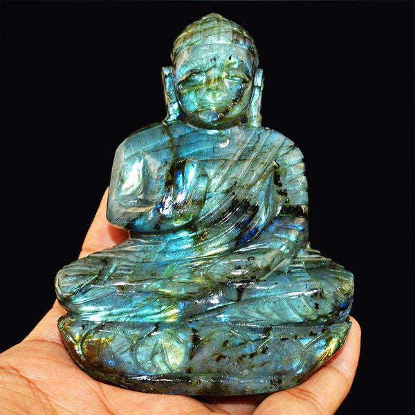 gemsmore:SOLD OUT :  Exclusive Amazing Flash Labradorite Lord Buddha