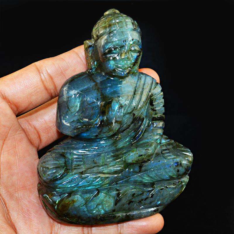 gemsmore:SOLD OUT :  Exclusive Amazing Flash Labradorite Lord Buddha