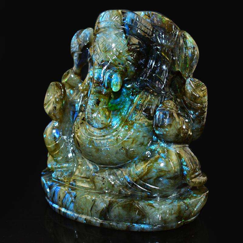 gemsmore:SOLD OUT : Exclusive Amazing Flash Labradorite Lord Ganesha Idol