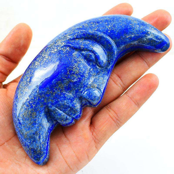 gemsmore:SOLD OUT : Exclusive Blue Lapis Lazuli Moon Face