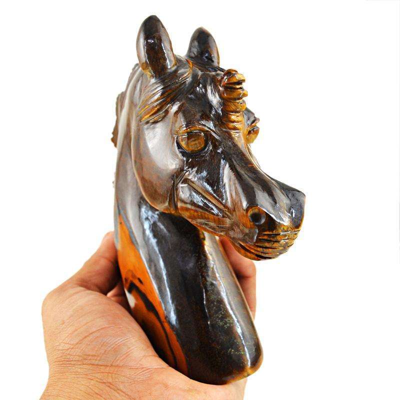 gemsmore:SOLD OUT : Exclusive Golden Tiger Eye Horse Head