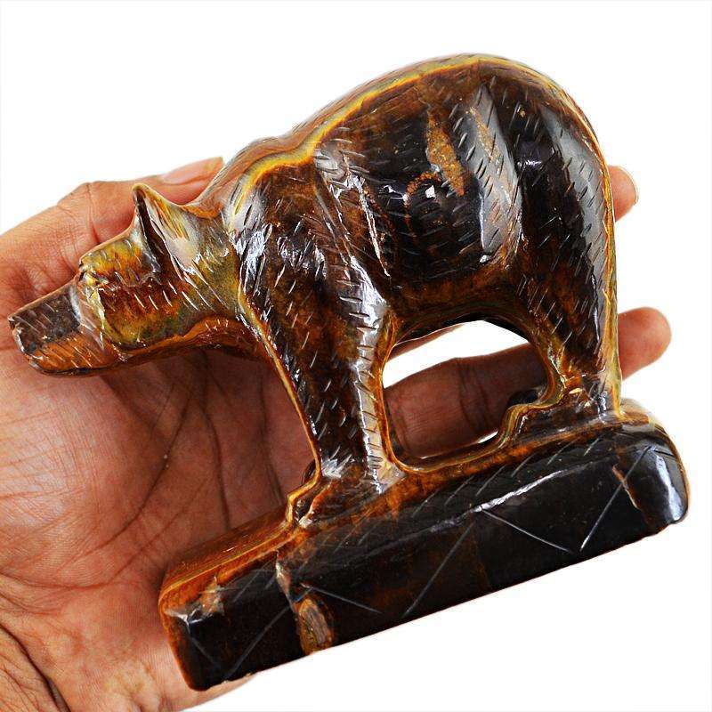 gemsmore:SOLD OUT : Exclusive Golden Tiger Eye Huge Bear