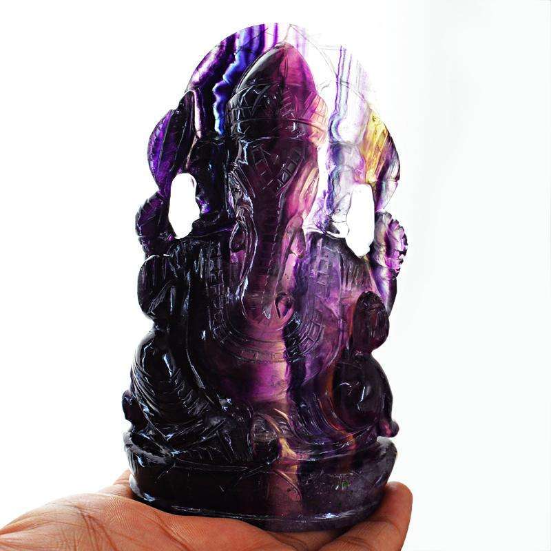 gemsmore:SOLD OUT : Exclusive Multicolor Fluorite Lord Ganesha