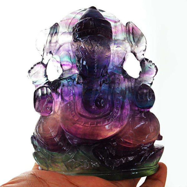 gemsmore:SOLD OUT : Exclusive Multicolor Fluorite Lord Ganesha