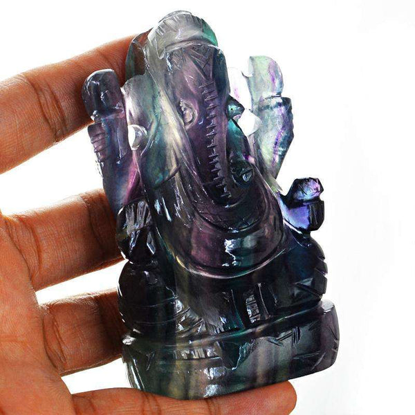 gemsmore:SOLD OUT : Exclusive Multicolor Fluorite Lord Ganesha