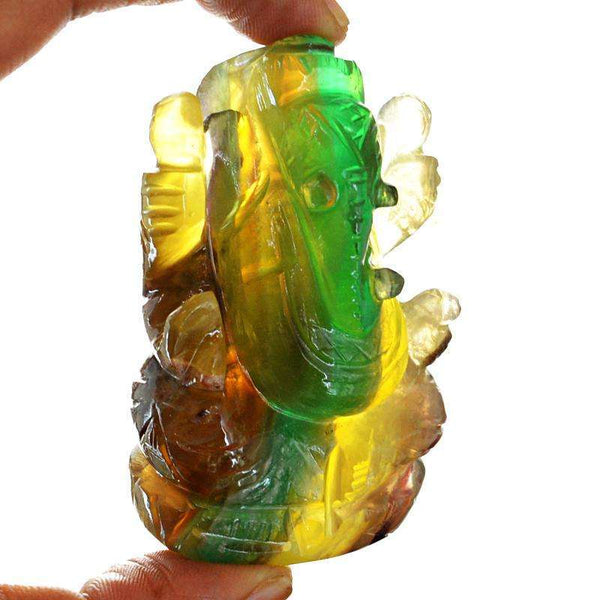 gemsmore:SOLD OUT : Exclusive Multicolor Fluorite Lord Ganesha