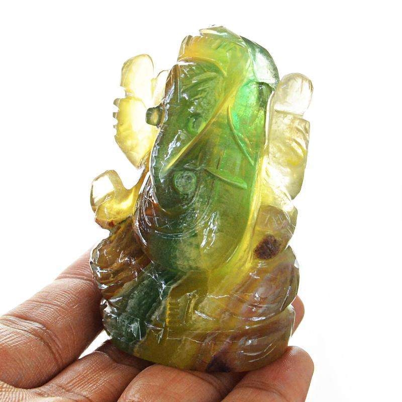 gemsmore:SOLD OUT : Exclusive Multicolor Fluorite Lord Ganesha