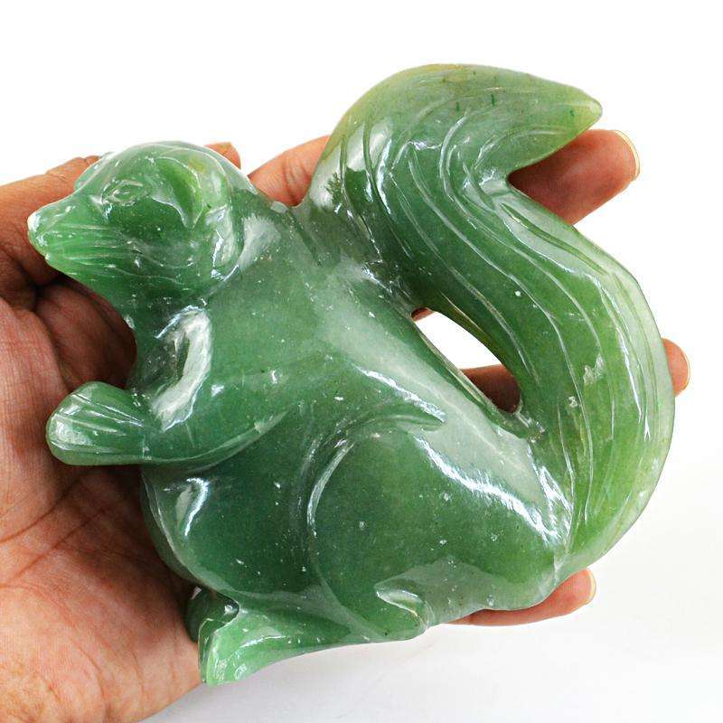 gemsmore:SOLD OUT : Exclusive Natural Green Aventurine Squirrel