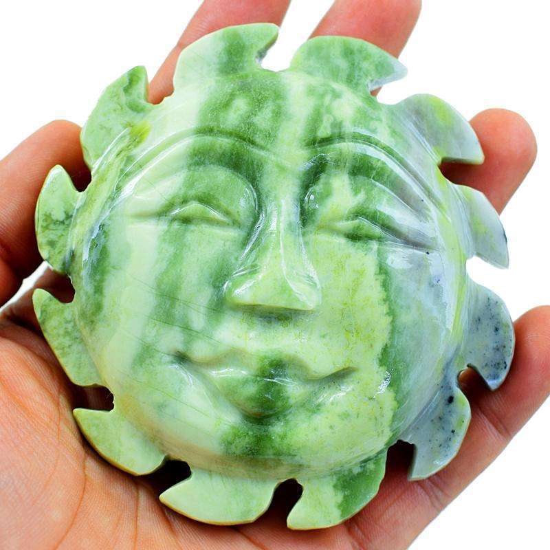 gemsmore:SOLD OUT : Forest Jasper Sun Face Gemstone