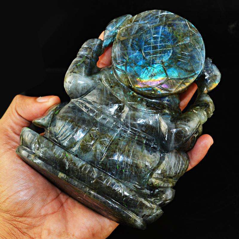 gemsmore:SOLD OUT : Genuine Blue Flash Labradorite Lord Ganesha Idol