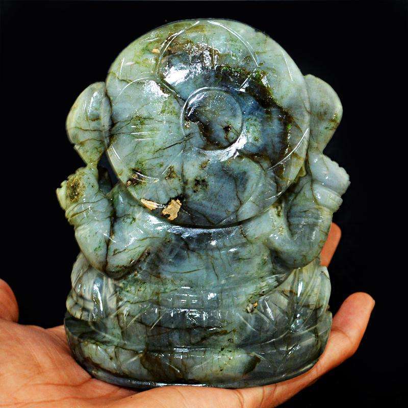 gemsmore:SOLD OUT : Genuine Blue Flash Labradorite Lord Ganesha