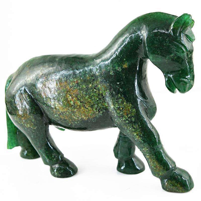 gemsmore:SOLD OUT : Genuine Green Jade Horse Carving