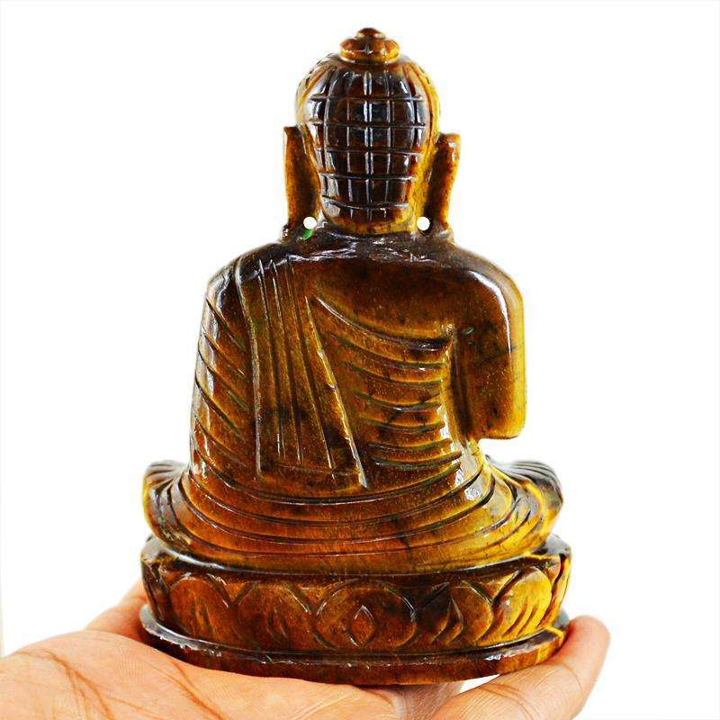 gemsmore:SOLD OUT : Golden Tiger Eye Gemstone Lord Buddha Idol