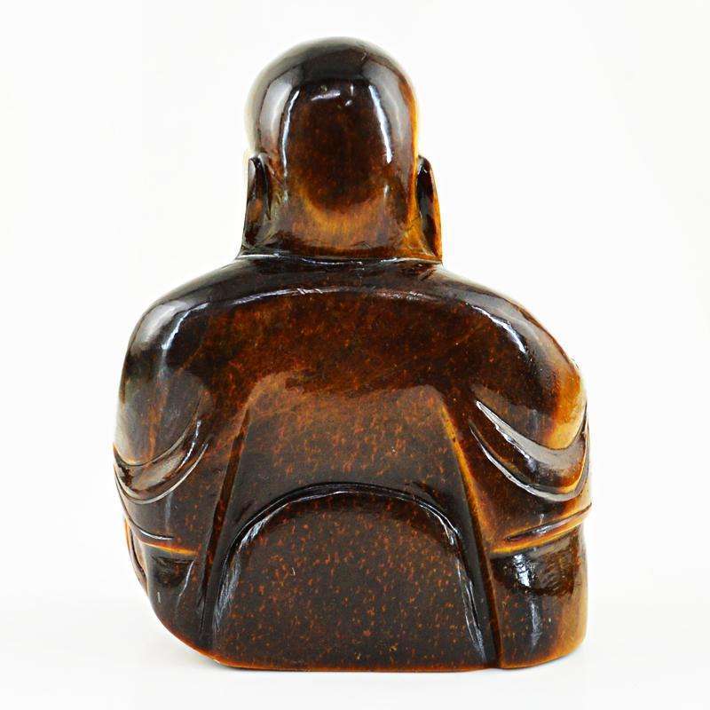 gemsmore:SOLD OUT : Golden Tiger Eye Laughing Buddha Idol