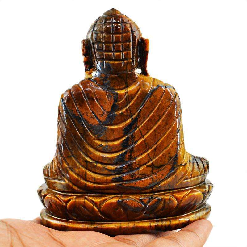 gemsmore:SOLD OUT : Golden Tiger Eye Lord Buddha Idol Statute