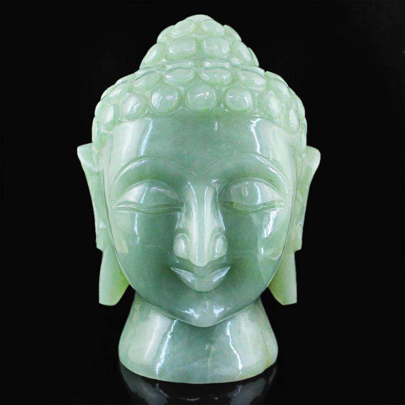 gemsmore:SOLD OUT : Green Aventurine Lord Buddha Head Idol