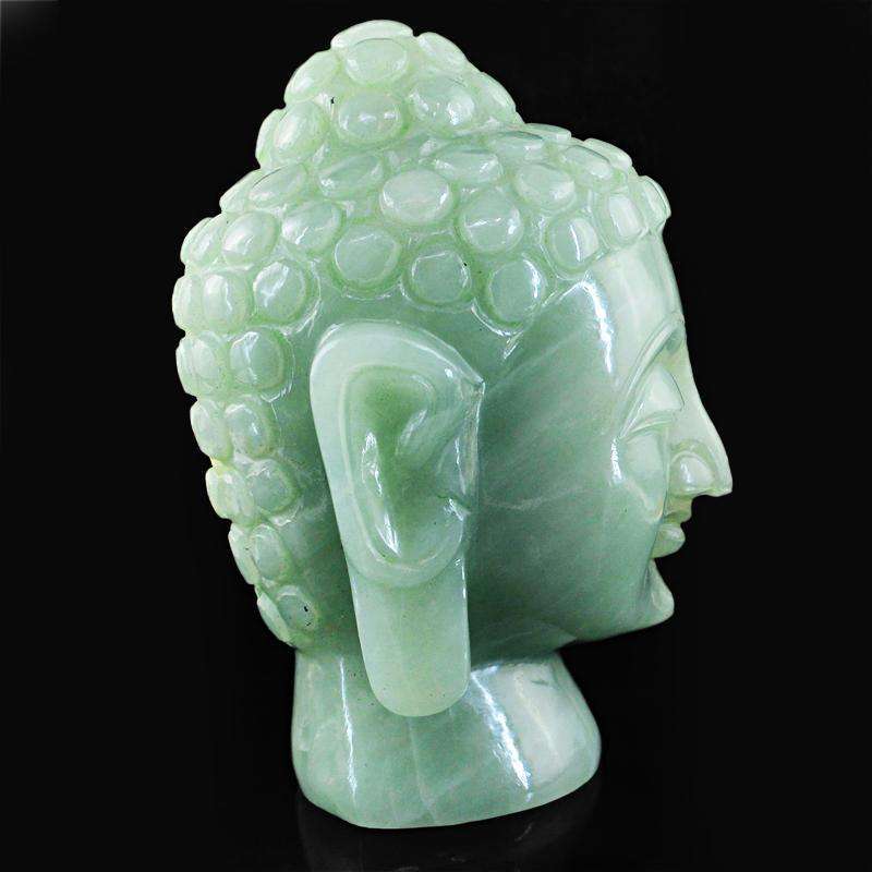 gemsmore:SOLD OUT : Green Aventurine Lord Buddha Head Idol