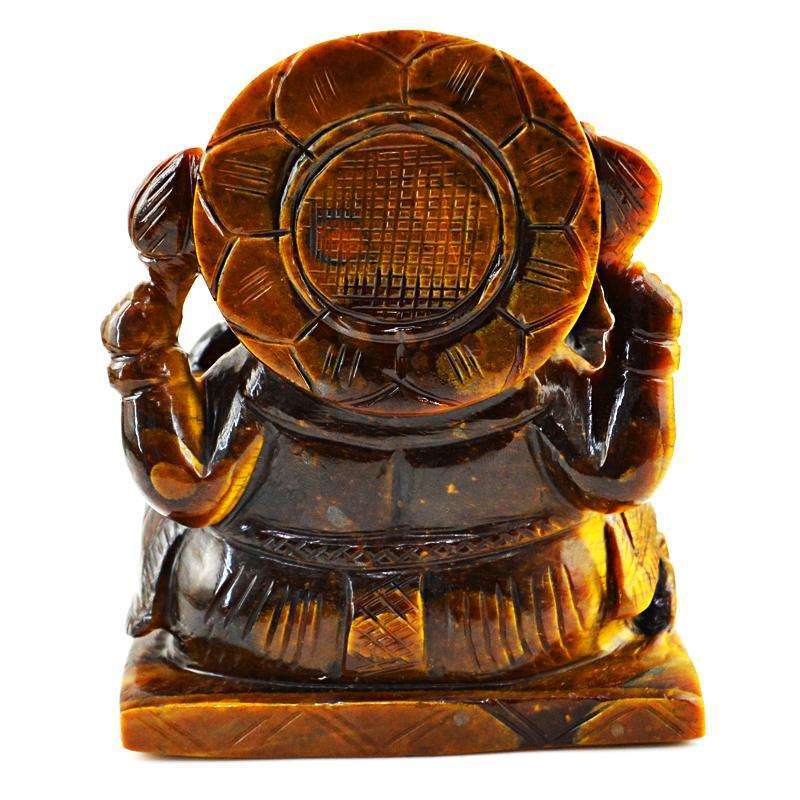 gemsmore:SOLD OUT : Lovely Golden Tiger Eye Gemstone Lord Ganesha Idol