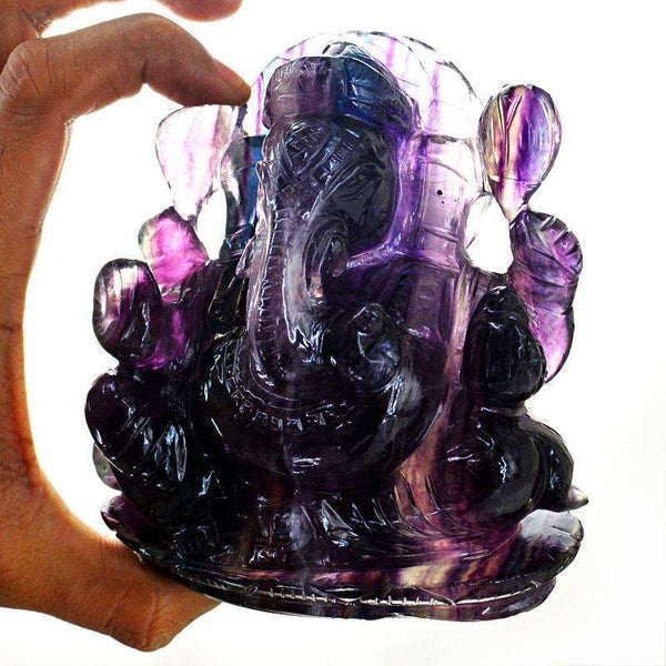 gemsmore:SOLD OUT : Multicolor Fluorite Lord Ganesha Idol