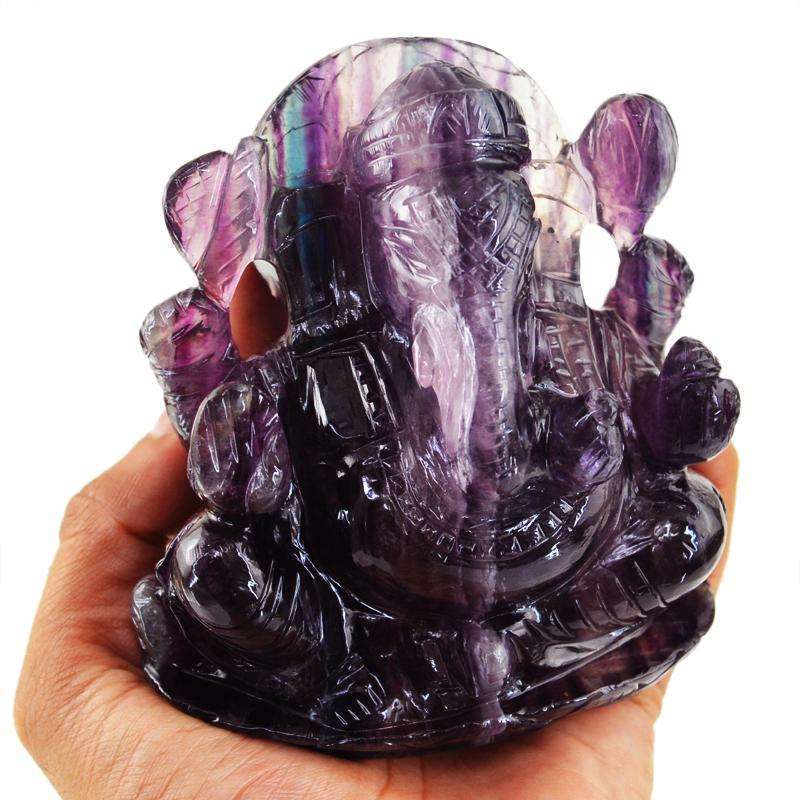 gemsmore:SOLD OUT : Multicolor Fluorite Lord Ganesha Idol