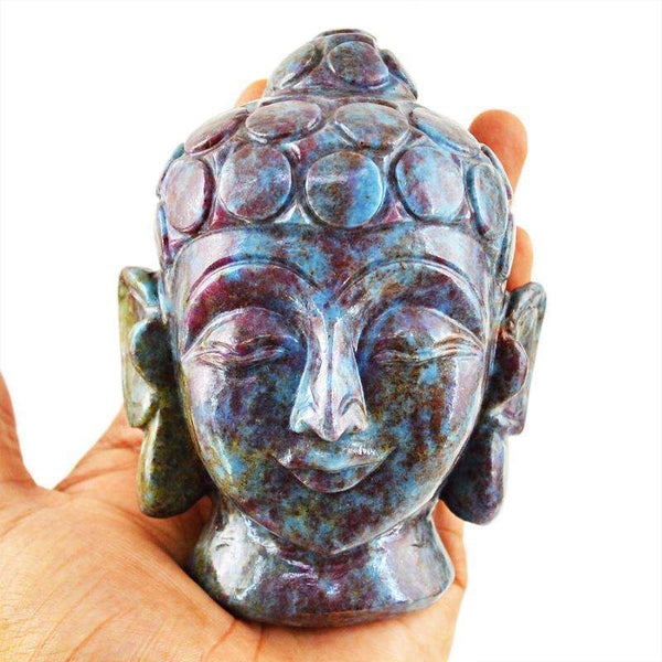 gemsmore:SOLD OUT : Rare Ruby Zoisite Lord Buddha Head
